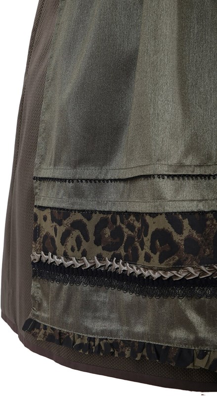 Dirndl Leonie Donker Groen (60cm) - 2dlg. (detail schort)