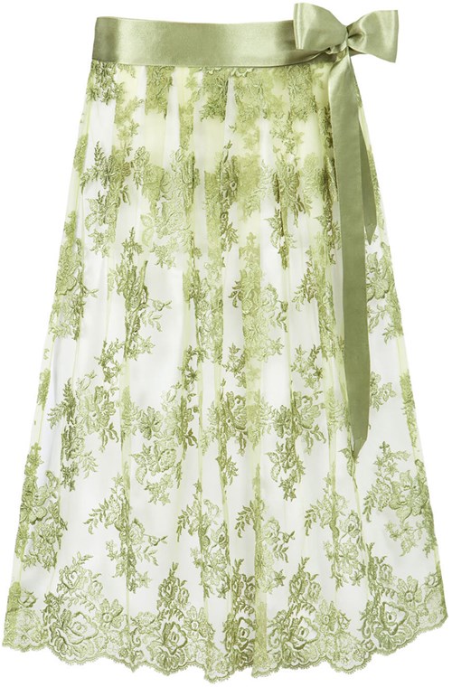 Luxe Trachten Dirndlschort Groen (70cm, tule) 