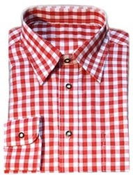 Luxe Rood Tiroler Overhemd (katoen en polyester)
