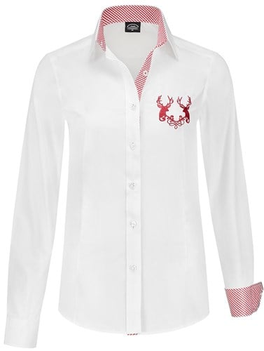 Luxe Trachtenblouse Rood/Wit voor dames