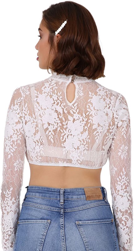 Dirndl Blouse Navina Ecru (achterkant)