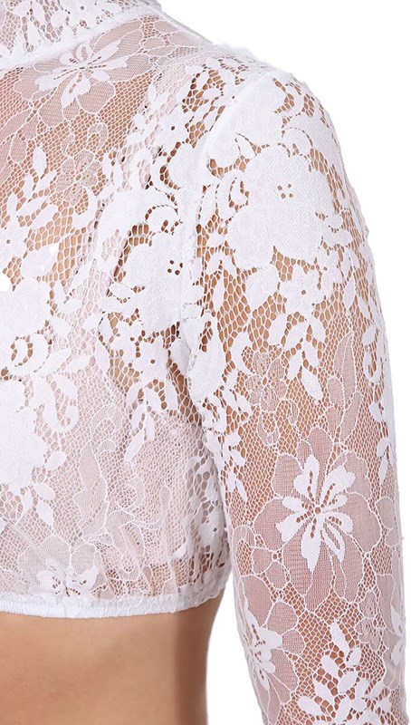 Dirndl Blouse Navina Ecru (detail mauw)