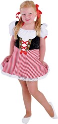 Meisjes Dirndl Jurkje Rood-Zwart