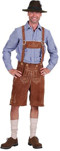 Lederhose Heren Kort Licht Bruin (Rundleer)