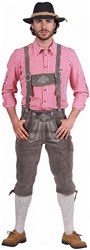 Kniebund Grijs Lederhose (rundleer) 