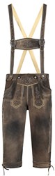 Lederhose Lang Luxe Antiek Grijs Heren (rundleer)