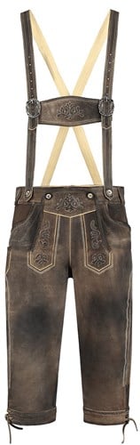 Lederhose Lang Luxe Antiek Grijs Heren (rundleer)