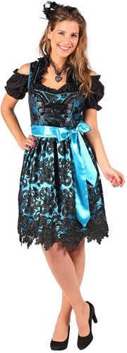 Luxe Dirndljurk Viktoria Zwart/Turquoise