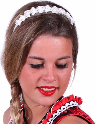 Haarband Bloemen Wit Dirndl Luxe