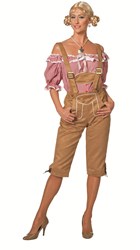 Lichtbruine Luxe Lange Lederhose Dames