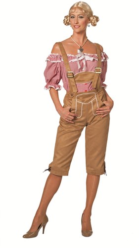 Lichtbruine Luxe Lange Lederhose Dames