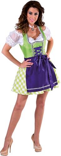 Dirndl Edelweiss Limoen Groen/Paars