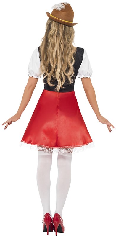 Jurkje Sexy Dirndl Rood-Bruin (achterkant)