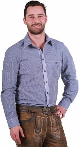 Tiroler Overhemd Markus Blauw-Wit