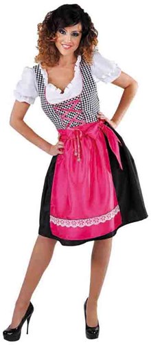 Pink/Zwarte Luxe Dames Dirndl
