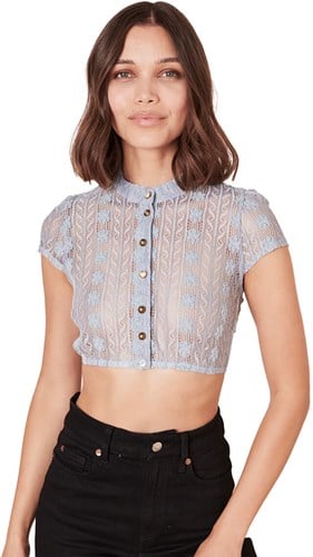 Lavina Dirndl Blouse Blauw