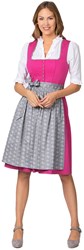 Luxe Dirndl Jeanne Pink-Grijs (65cm) 2dlg.