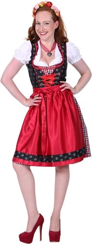 Dirndl Zwart/Rood Sarah