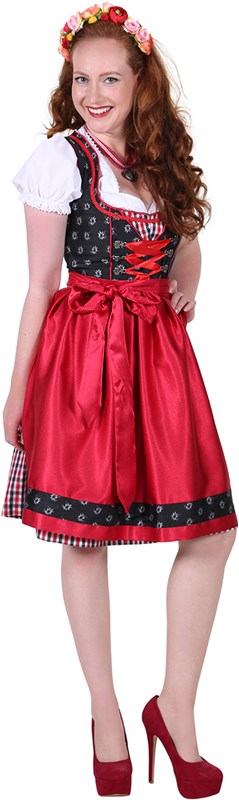 Dirndl Zwart/Rood Sarah-2