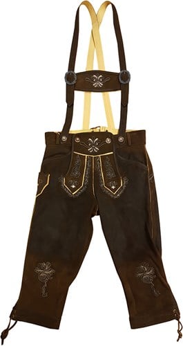 Lederhose Kniebund Smokey Bruin Heren (wildleer) 