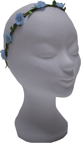 Bloemen Haarbandje Lichtblauw met Strass