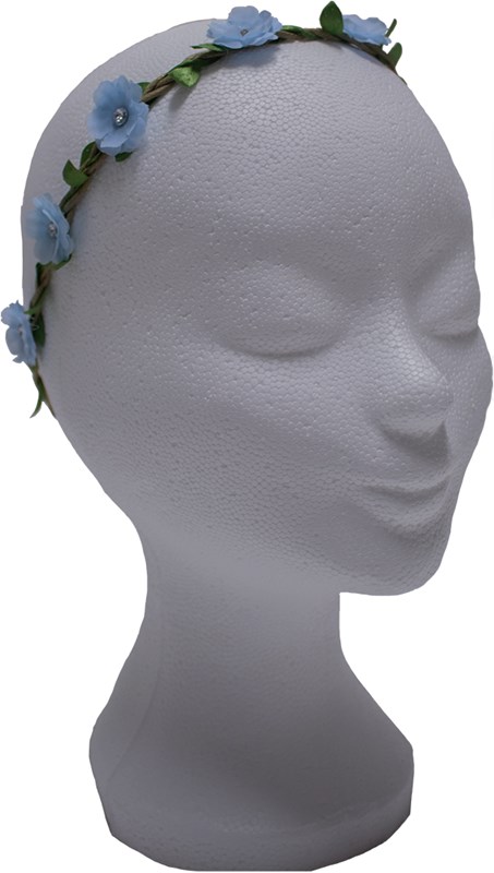 Bloemen Haarbandje Lichtblauw met Strass