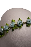 Haarbandje Bloemen Lichtblauw Satijn (detail)