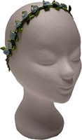 Bloemen Haarbandje Lichtblauw Satijn