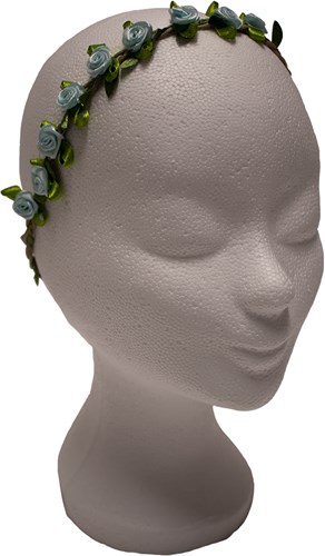 Bloemen Haarbandje Lichtblauw Satijn