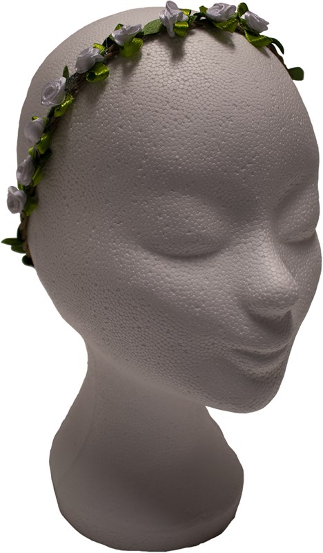 Bloemen Haarbandje Wit Satijn
