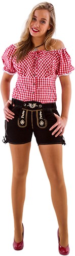 Lederhose Kort Luxe Dames Zwart 