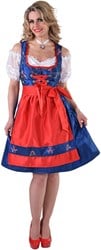 Dirndl Blauw/Rood Edelweiss Luxe
