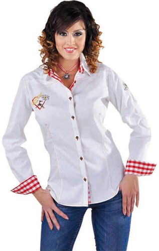 Witte Dames Tirolerblouse