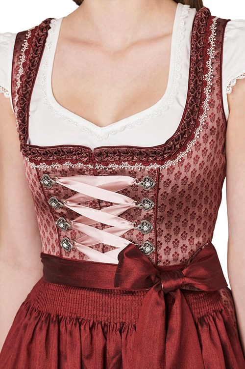 Dirndl Alica Bordeaux (60cm) (detail borst)