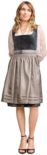 Aurela Dirndl Antraciet Luxe (60cm) - 2dlg