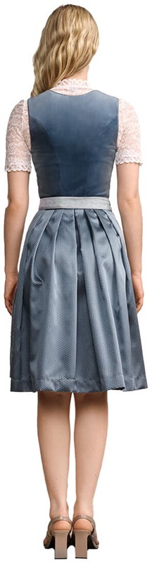 Dirndl Aurela Blauw Luxe (60cm) - 2dlg (achterkant)
