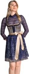 Luxe Dirndl Effi Donkerblauw-Goud (50cm) - 2dlg