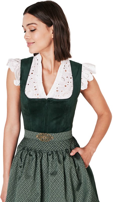 Dirndl Alisha Donkergroen Luxe (50cm) - 2dlg (detail)