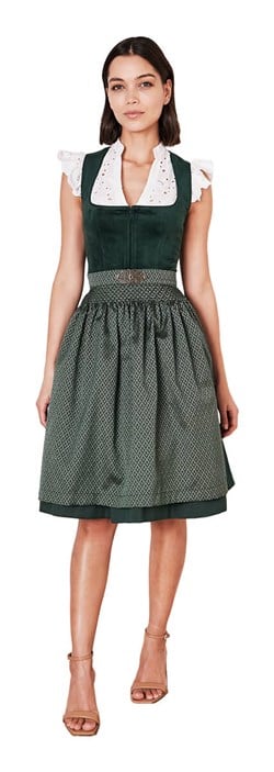 Luxe Dirndl Alisha Donkergroen (60cm) - 2dlg