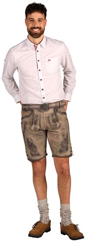 Geitenleren Lederhose Tobias Grijs met Riem