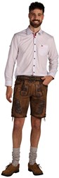 Geitenleren Lederhose Tobias Bruin met Riem