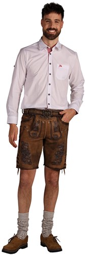 Geitenleren Lederhose Tobias Bruin met Riem