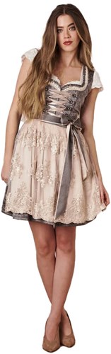 Nelia Dirndl Grijs (50cm) - 2dlg
