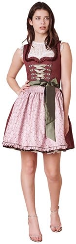 Doris Dirndl Bordeaux Rood (50cm) - 2dlg.