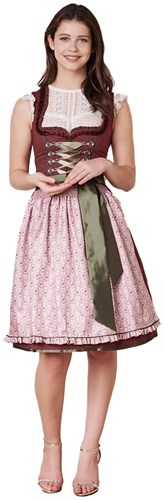 Doris Dirndl Bordeaux Rood (60cm) - 2dlg.