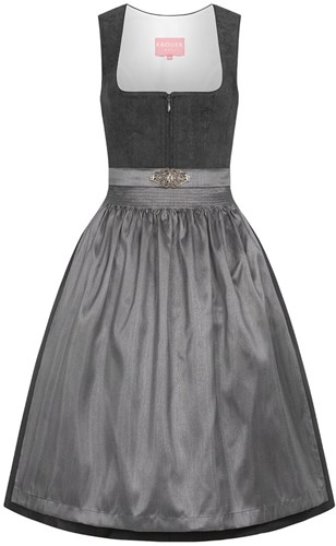 Evi Dirndl Antraciet Luxe (70cm) - 2dlg