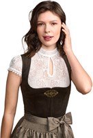 Dirndl Cari Donkergroen Luxe (60cm) - 2dlg (detail bovenstuk)