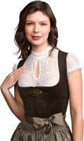 Dirndl Cari Donkergroen Luxe (70cm) - 2dlg (detail bovenstuk)