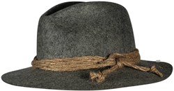 Breiter Original Heren Klederdrachthoed, Vilthoed, Wandelhoed Tiroler-stijl, 100% Wol, Hennepkoord, Edelweiss & smalle rand, olijfgroen, 62