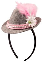 Grijs/Roze Tiroler Diadeem Hoedje